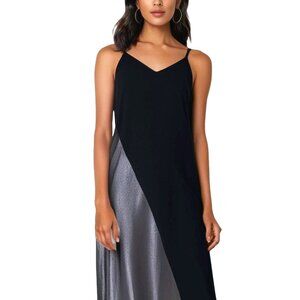 Halogen Black and Silver Maxi Dress